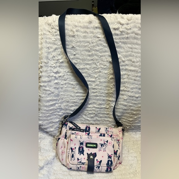 Lily Bloom, super cute, white French bulldog  (dog) satchel handbag. - Picture 3 of 10